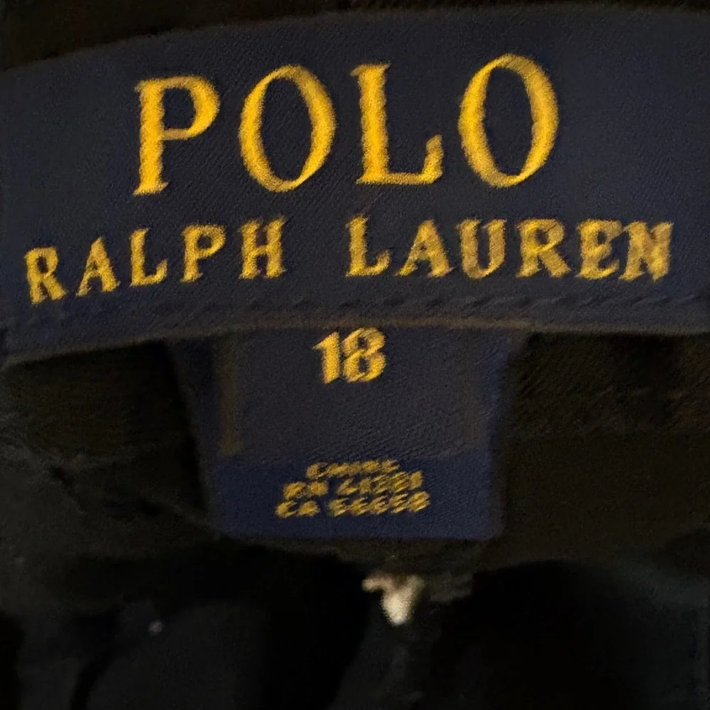 Polo Ralph Lauren Boys Black Chino Pants Size 18 Straight Leg Preppy Trousers